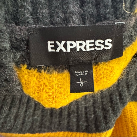 Express Color Block Striped Mockneck Sweater - Picture 5 of 5